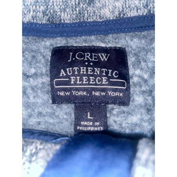 J. Crew, women's high neck, 1/4 zip, long sleeve fleece pullover size large - Picture 8 of 9